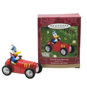 Hallmark 2001 Donald Goes Motoring Christmas Ornament Disney Collectible w/Box